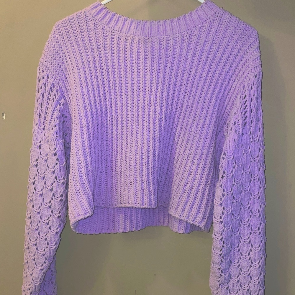 Lilac Cropped Sweater L